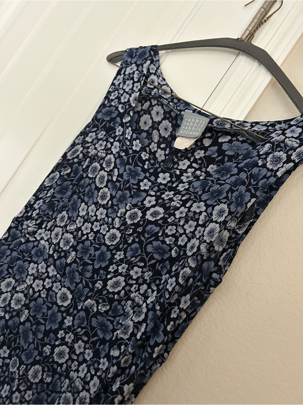 Rabbit Rabbit Rabbit Navy and Light Blue Floral Tank Dress - Picture 3 of 5